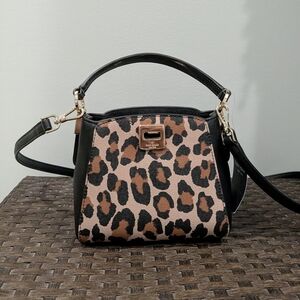 Kate Spade Brown and Black Crossbody Bag with Leopard Print
